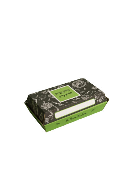 Burger & Chips clamshell Green with Black design)