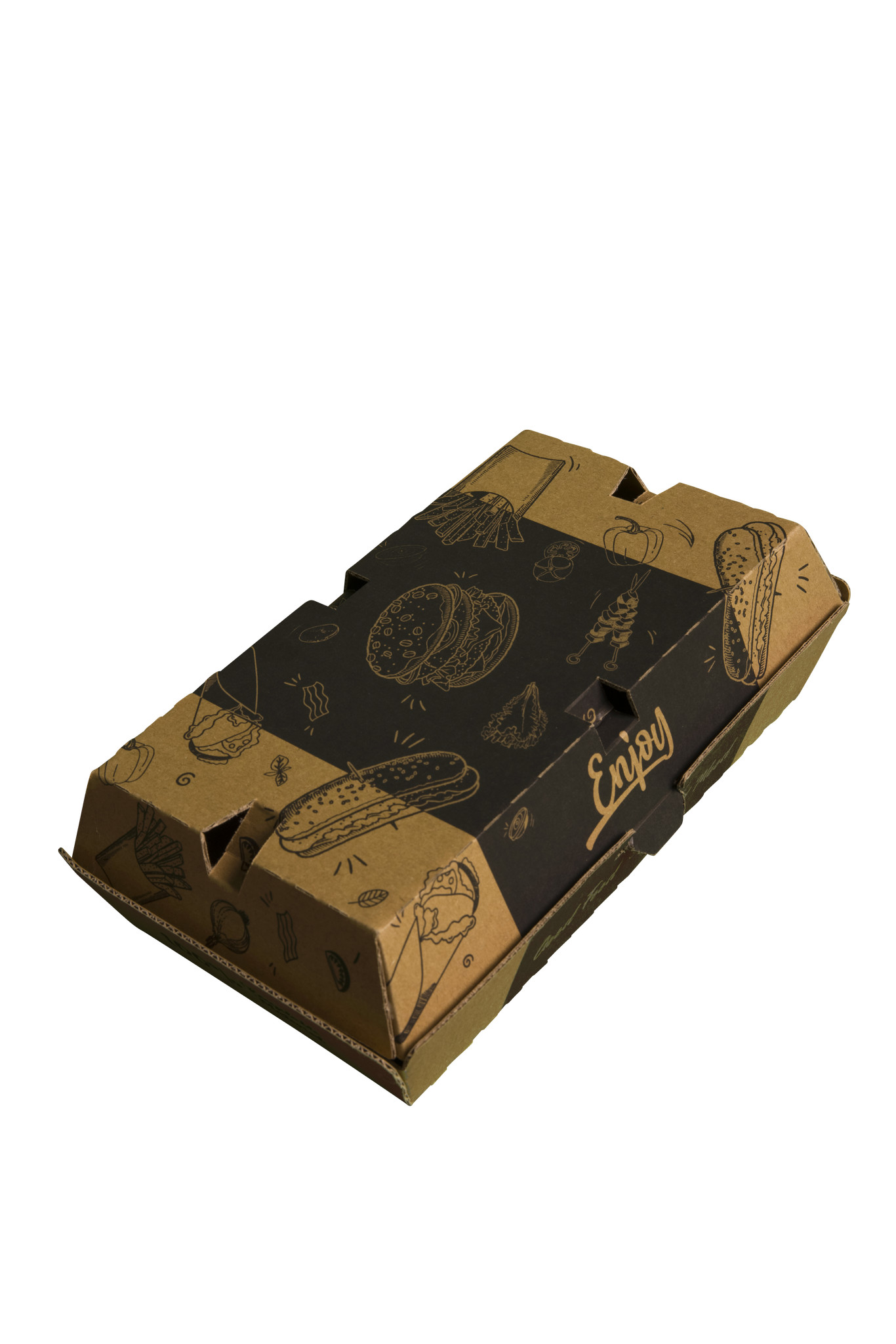Burger & Chips Clamshell box (Black Print)