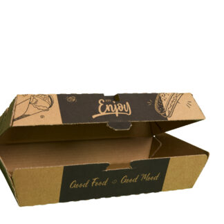 Burger & Chips Clamshell box (Black Print) open