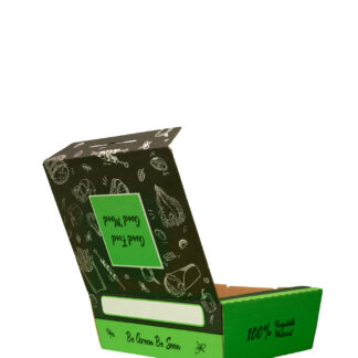 Salad Box (Green with Black design) Open back